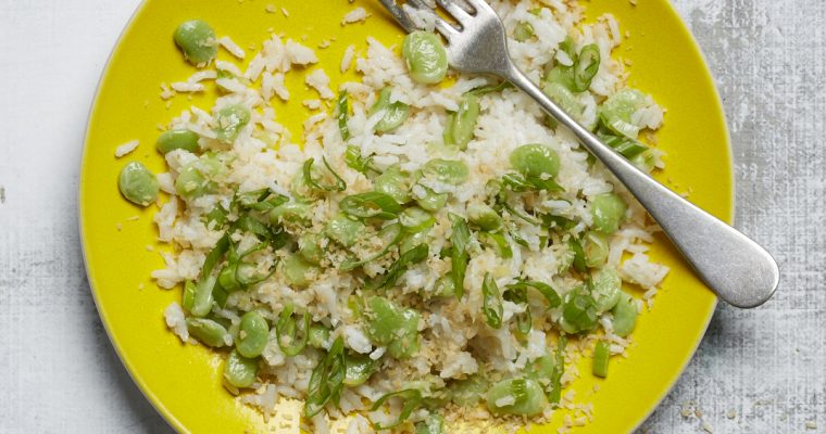 Sweet and Salty Coconut Rice with Lima Beans